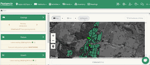 Pasture.io sends you automatic pasture growth rates and helps you analyse them in a feed wedge like this.