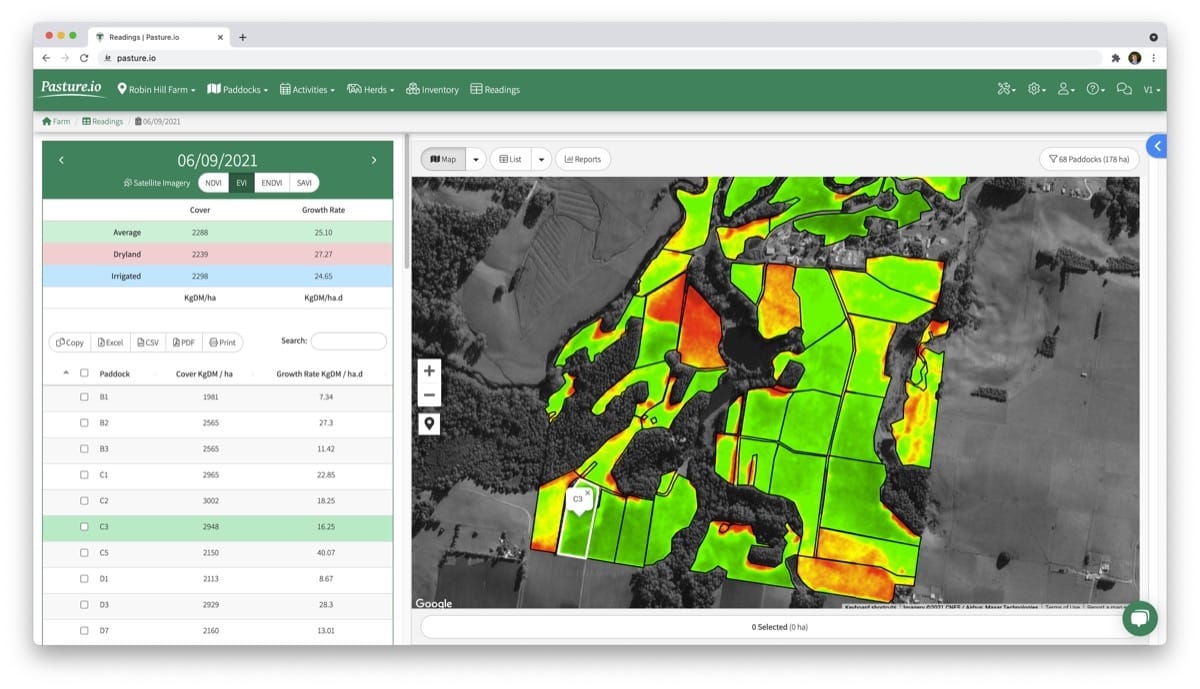 Viewing NDVI images become possible with a farm map. Let us get this in place.
