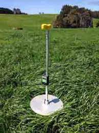 A rising plate meter is basically a shaft with a plate that rises and falls measuring compressed height of forages.