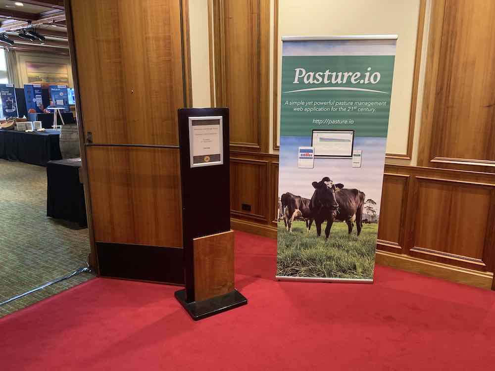 Pasture.io up front and centre to the trade stall entrance