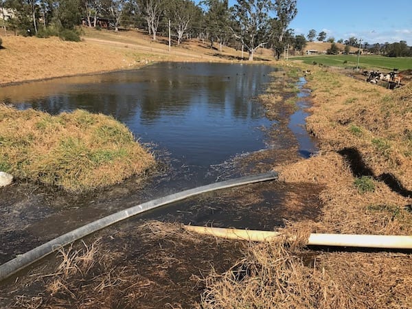 Effluent system at the University of Sydney robotic dairy farm.