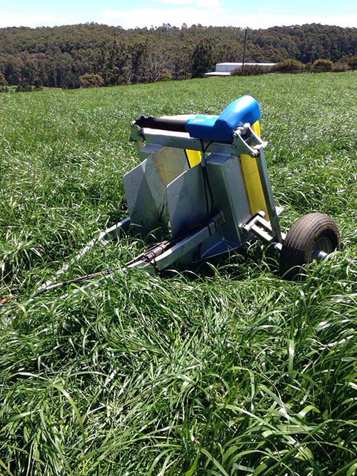 C-Dax pasture meter not attached to a quad bike and sitting in lush pasture.