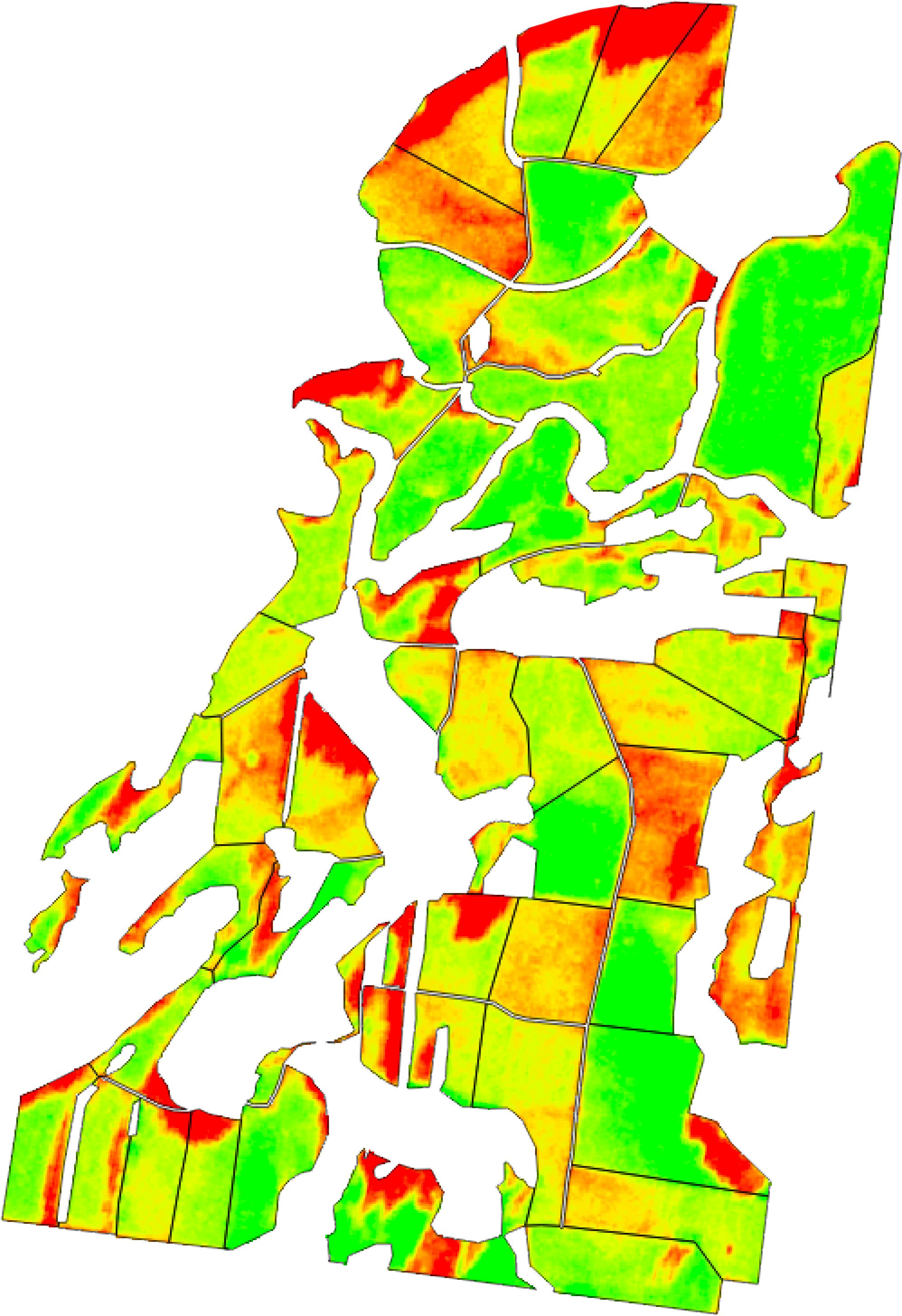 NDVI snapshot of a farm's pasture
